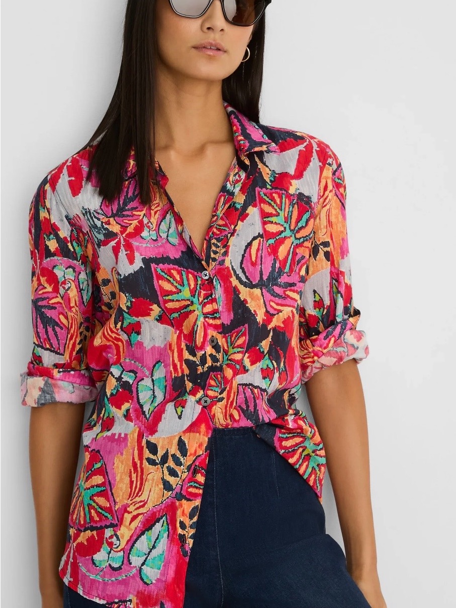 Nic+Zoe Kauai Garden Cotton Crinkle Top Nwt — image 8 of 8